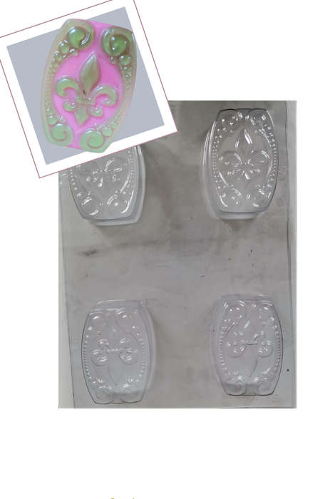 SB210 - Rectangle Fleur De Lis Mould - 155g - PVC