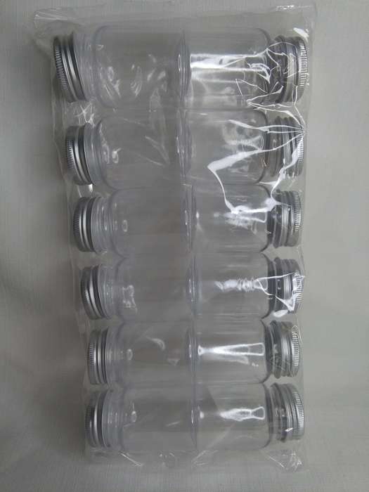 Round Plastic Bottle with Lid - 4x6cm each