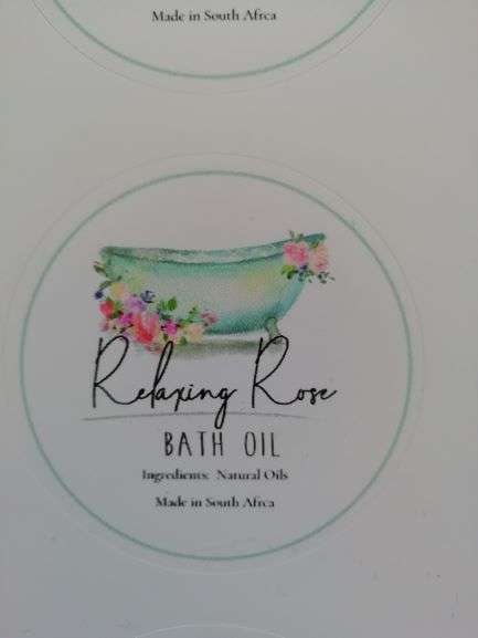 15pcs - Vinyl Stickers - Relaxing Rose Bath Oil