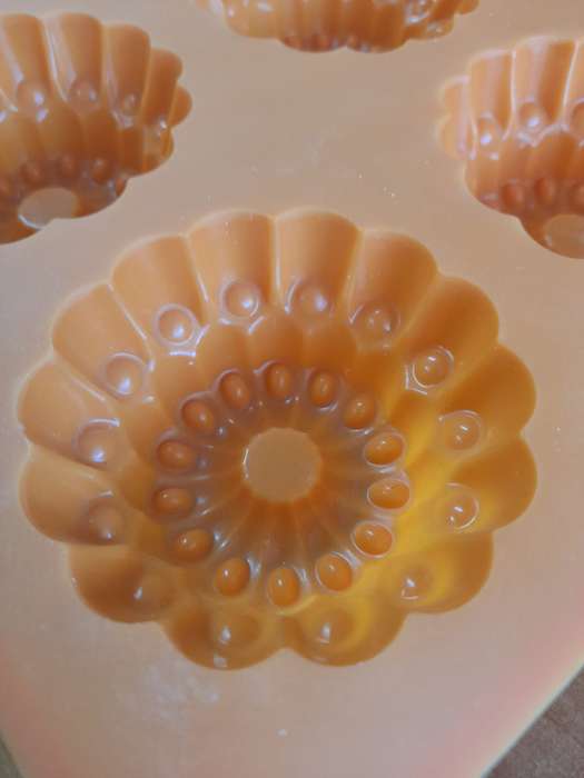 6 Cavity Orange Florals Silicone Mould
