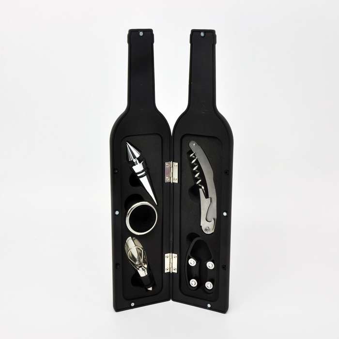 5-Pieces Wine Opener Set Bottle Stopper Drip Ring Wine Pourer Cockscrew Foil Cutter