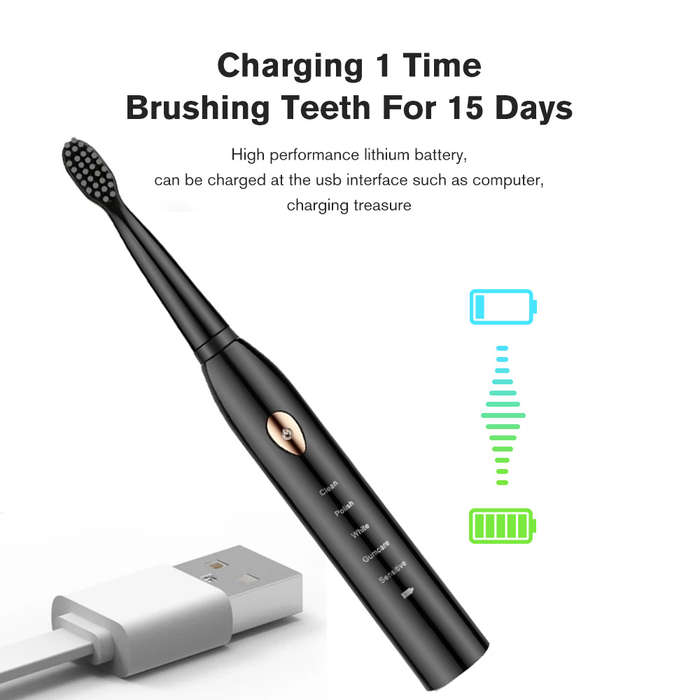Rechargeable Ultrasonic Sonic Electric Toothbrush