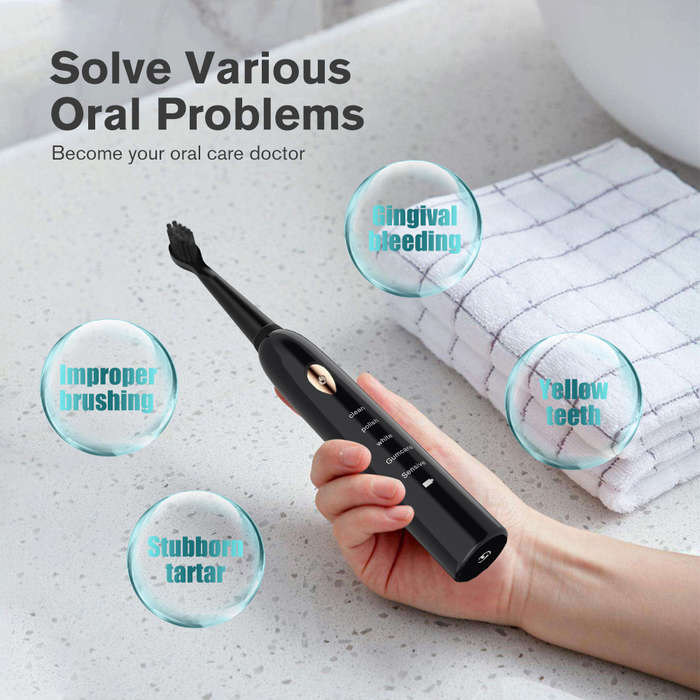 Rechargeable Ultrasonic Sonic Electric Toothbrush