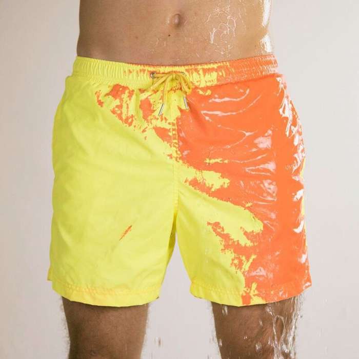 Yellow colour changing swimwear