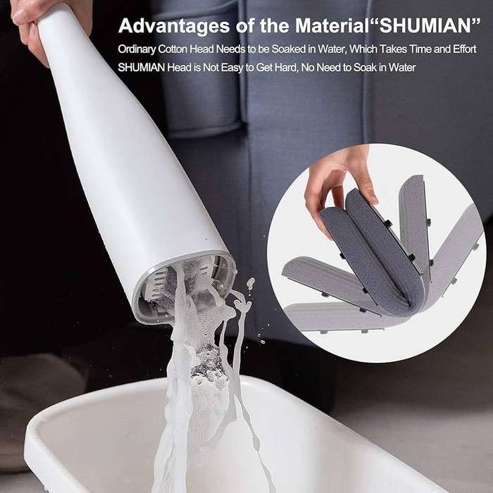 Fold 180 self wringing squeeze mop.
