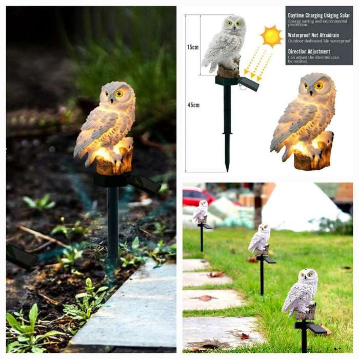 Solar Power Owl Design LED Garden Light.