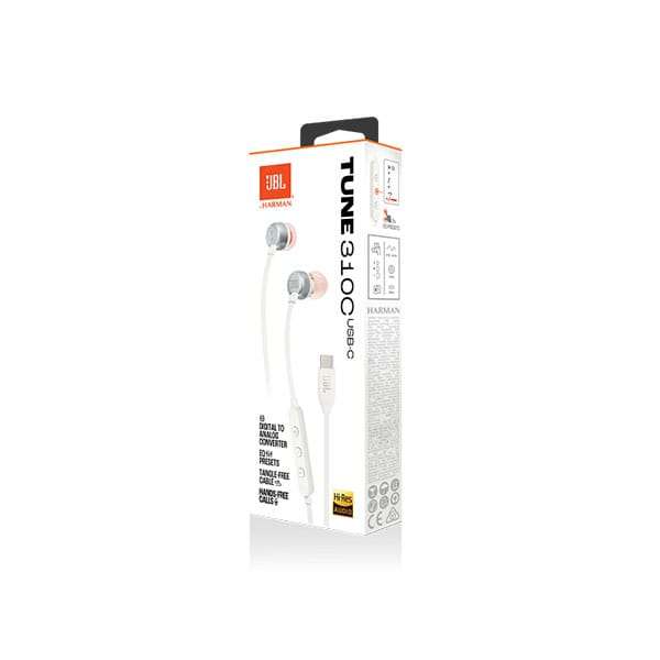 JBL Tune 310C USB Type-C In-Ear Headphones - White