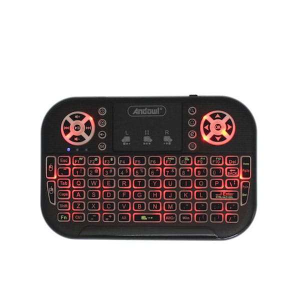 Andowl 7 Color LED Mini Wireless Keyboard with Touchpad (Q-K700C)