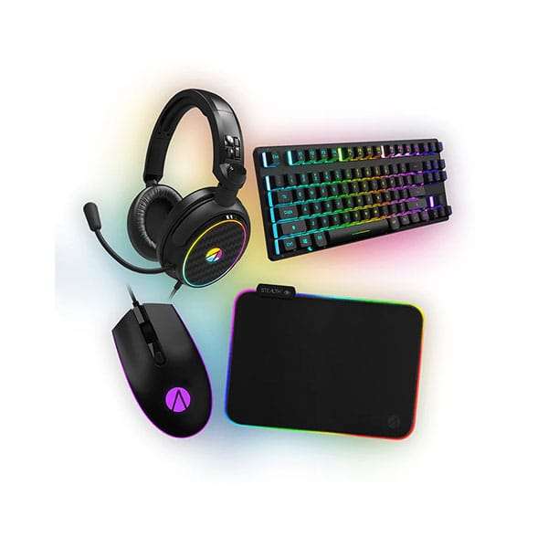 Stealth 4-in-1 Ultimate Light Up Gaming Bundle  Keyboard, Mouse, Mouse Pad, LED Gaming Headset