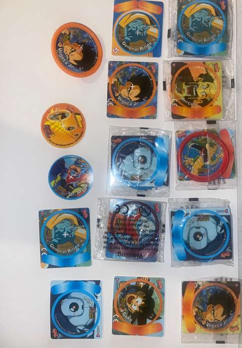Dragon Ball Z (DBZ) Tazos Mixed Lot Several Sealed Click/Cube/Spinner grouped by type - Cards