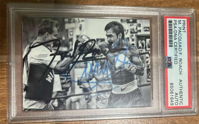 Manny Pacquiao and Freddie Roach Dual Autograph PSA/DNA Certified - Cards