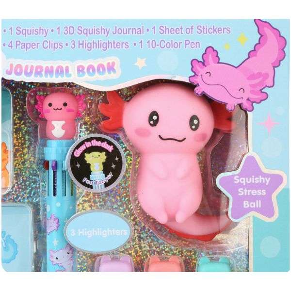Hot Focus Sweet Critter Axolotl Squishy Journal Set