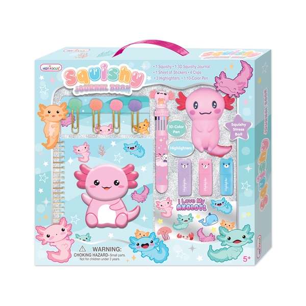 Hot Focus Sweet Critter Axolotl Squishy Journal Set