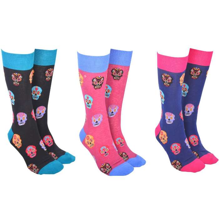Sock Society Colourful Skulls Pack of 3