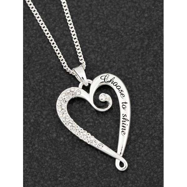 Equilibrium Necklace Looped Heart Shine