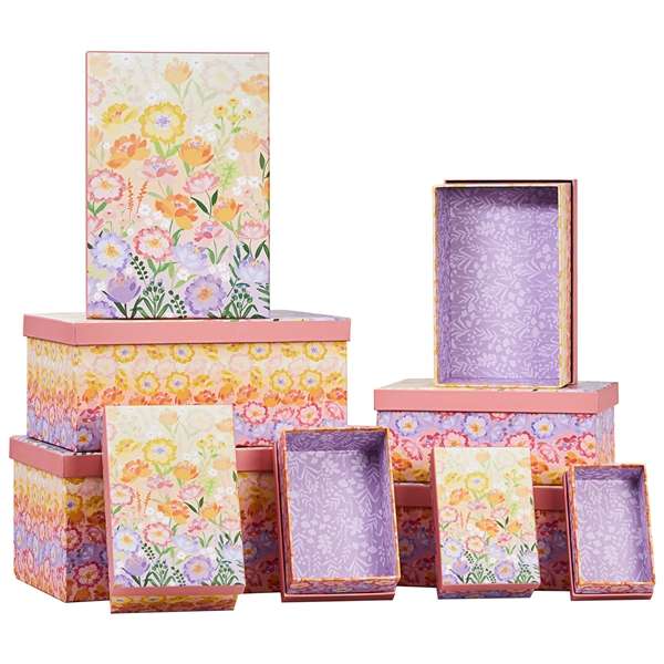 Nested Boxes 10 Floral Ombre