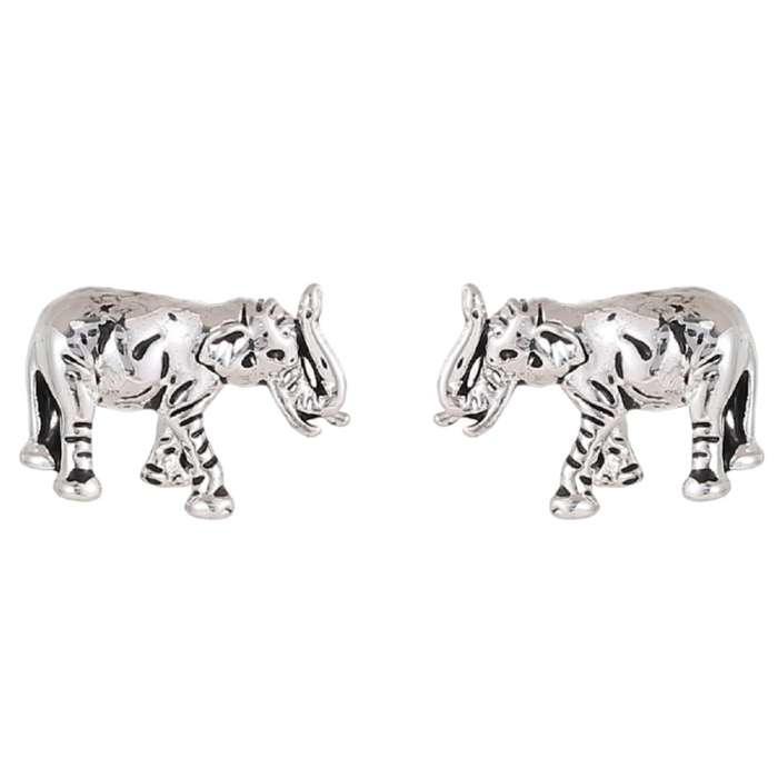 Equilibrium Wild at Heart Silver Plated Elephant Earrings