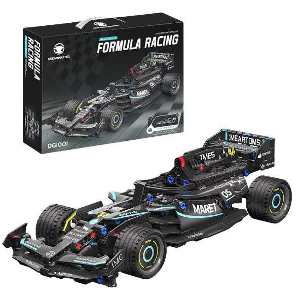 Formula Racing Car Building Blocks Black