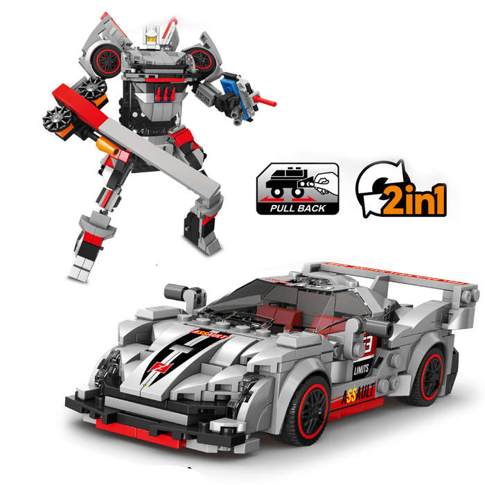 Speed Racing Car Building Blocks Grey 363 Pcs 2-in-1