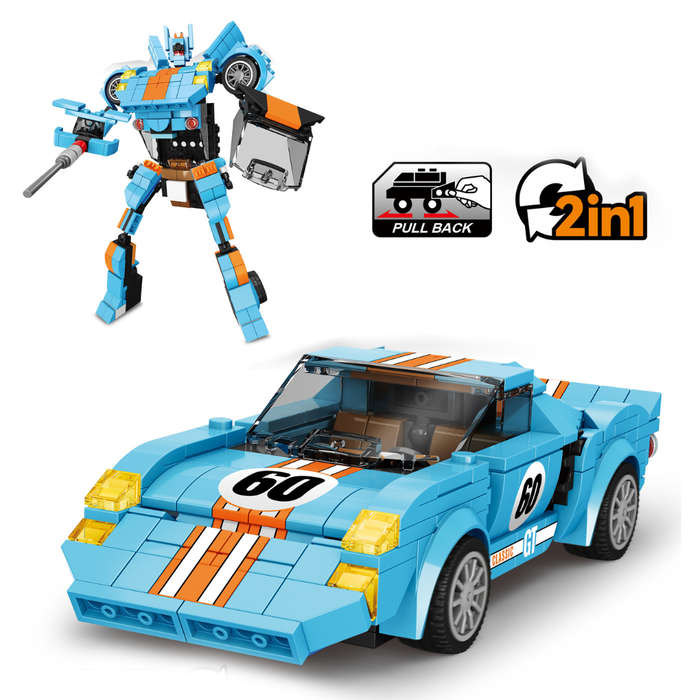Speed Racing Car Building Blocks Blue 356 Pcs 2-in-1