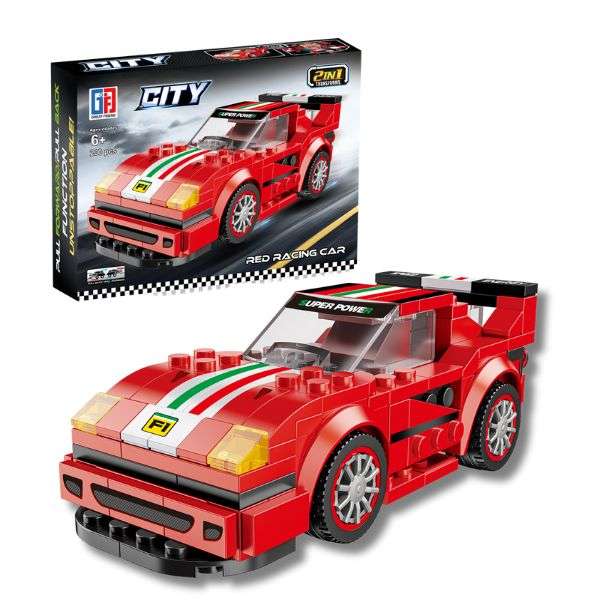 Speed Racing Car Building Blocks Red 220 Pcs 2-in-1