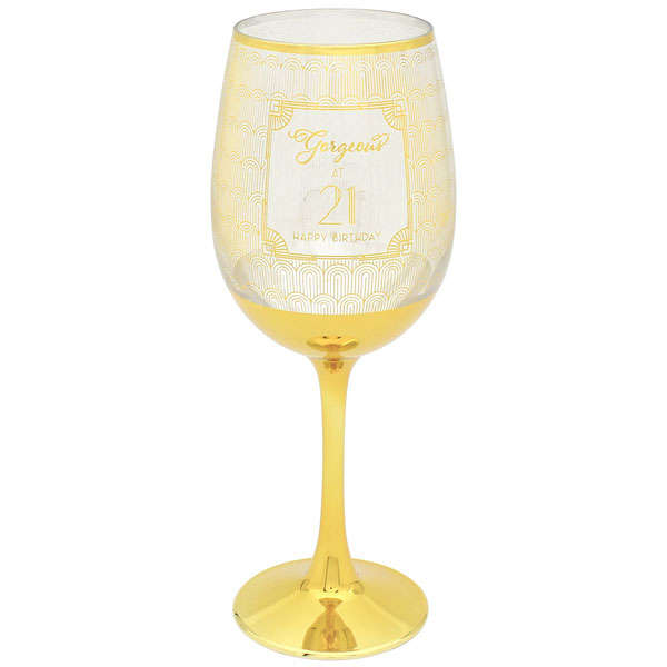 Gorgeous at 21 Wine Glass