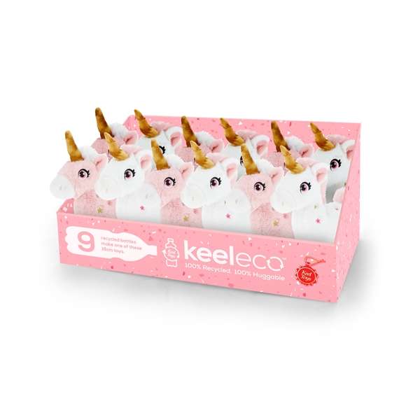 Keeleco Unicorn Pink & White 12Pc Disp 16cm