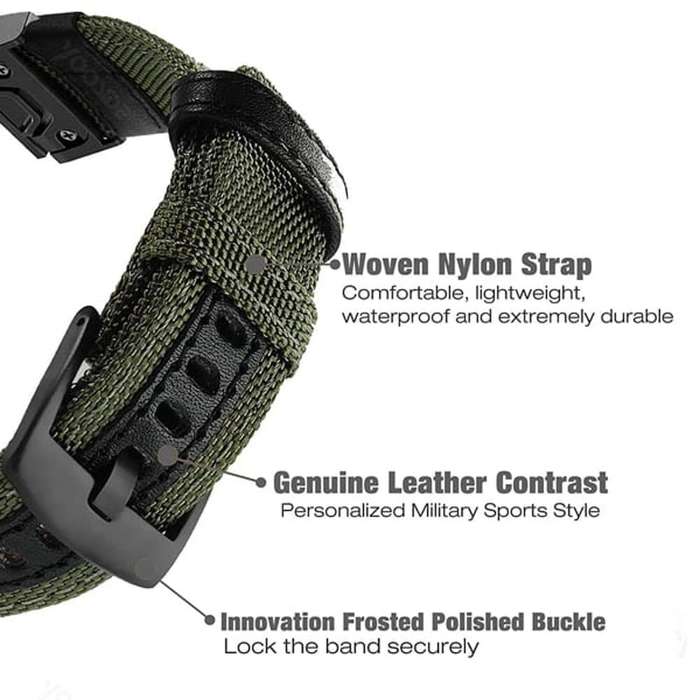 Killer Deals Quick Fit 26mm NOTA Nylon Durable Sweatproof Watch Band Strap for Garmin Fenix 5X/5X...