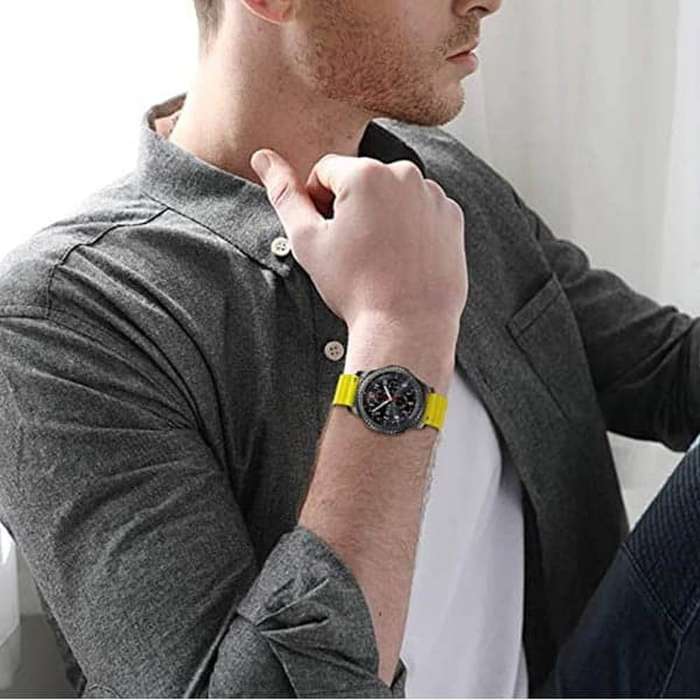 Killer Deals 22MM Silicone Magnetic Watch Band - Black+Yellow