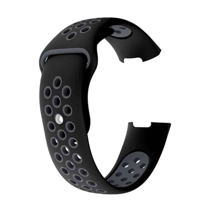 Silicone Band for Fitbit Charge 3(S/M) - Black+Grey