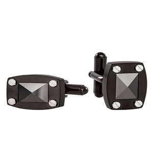 ARZ Steel Black Stainless Steel Cufflinks