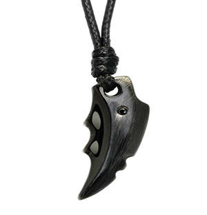 ARZ Steel Pendant Leather Necklace