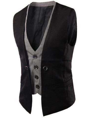 Plaid Insert Buckled Waistcoat - 2XLarge