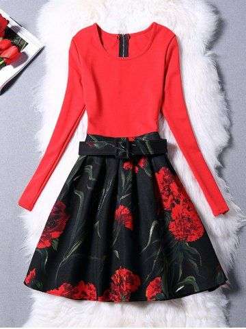 Floral Vintage Dress A Line Dress