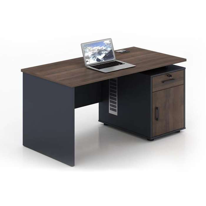 GOF Furniture-Galo Office Desk - Dark Brown