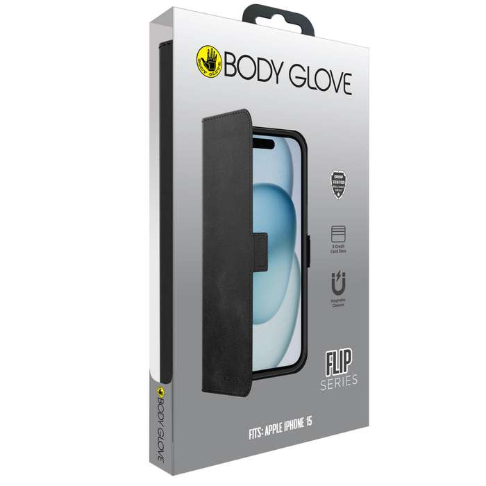 Apple iPhone 15 Body Glove Flip Series Case - Black
