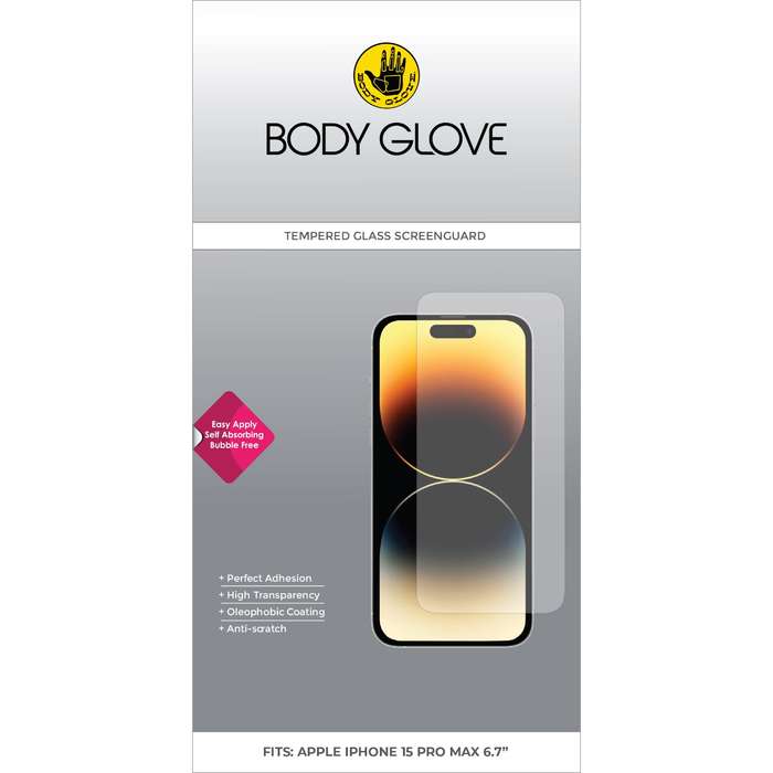 Apple iPhone 15 Pro Max Body Glove Screen Protector - Black Border