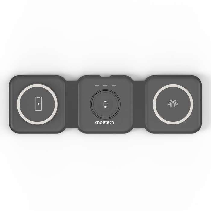 Choetech 3-in-1 Portable Wireless Charger 15W - Black