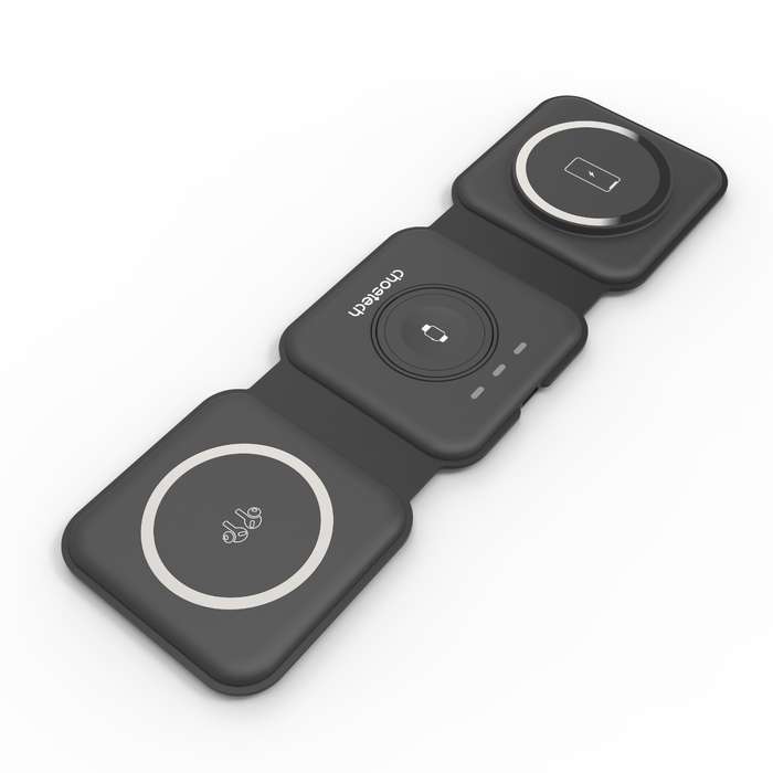 Choetech 3-in-1 Portable Wireless Charger 15W - Black