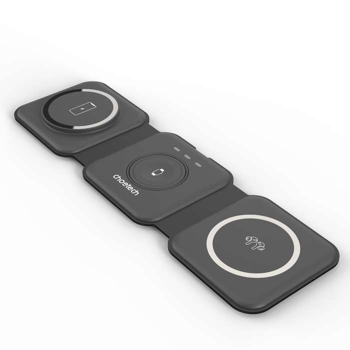Choetech 3-in-1 Portable Wireless Charger 15W - Black