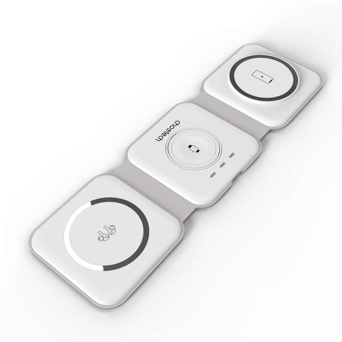 Choetech 3-in-1 Magnetic Wireless Charger - 15W - White