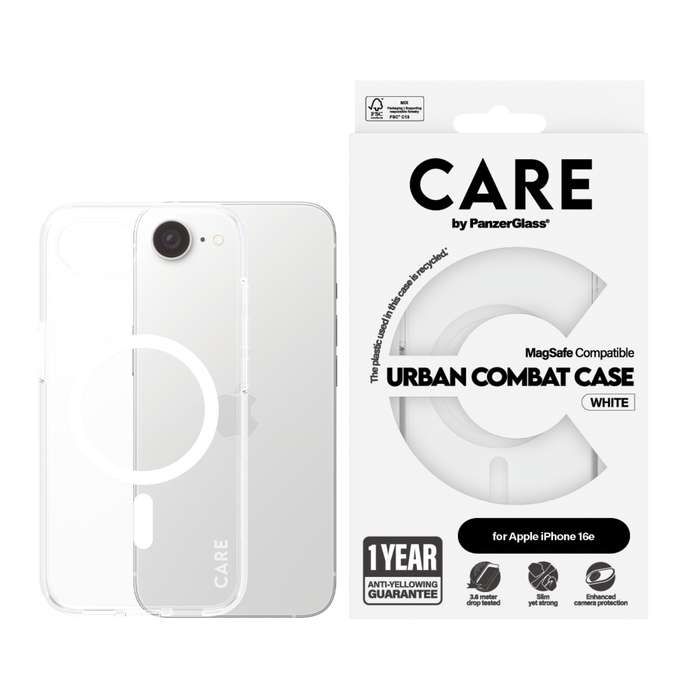 Apple iPhone 16e Panzer Urban Combat MagSafe Case - Clear