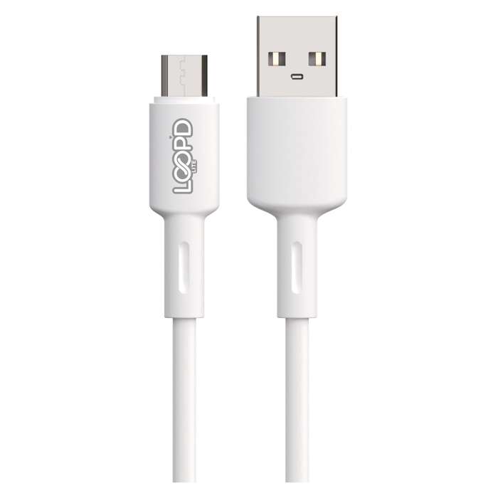 Loopd LITE 12W USB A To Micro USB Cable - 1m White
