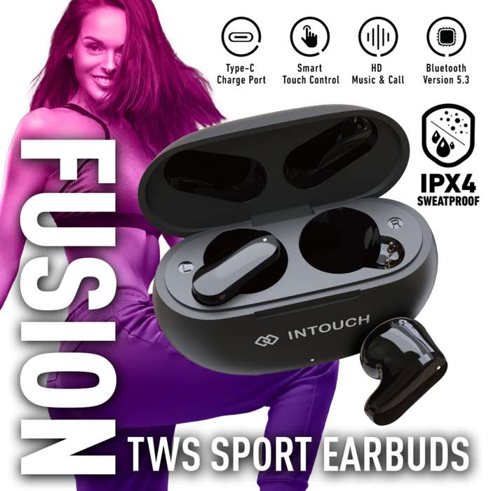 INTOUCH Fusion TWS True Wireless Earbuds - Black