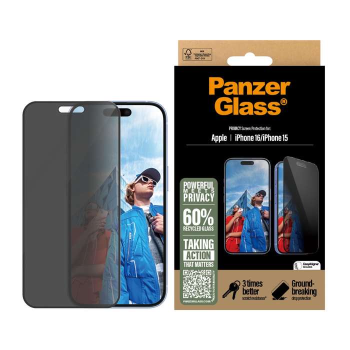 Apple iPhone 16 / 15 PanzerGlass Privacy Screen Protector