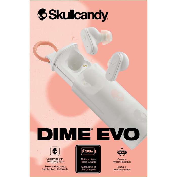 Skullcandy Dime Evo TWS True Wireless Earbuds - Bone