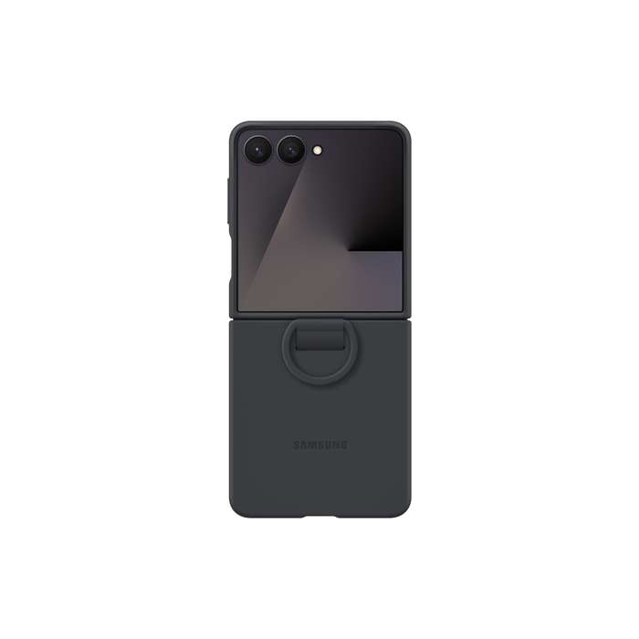 Samsung Galaxy Z Flip7 Silicone Case with Ring - Black