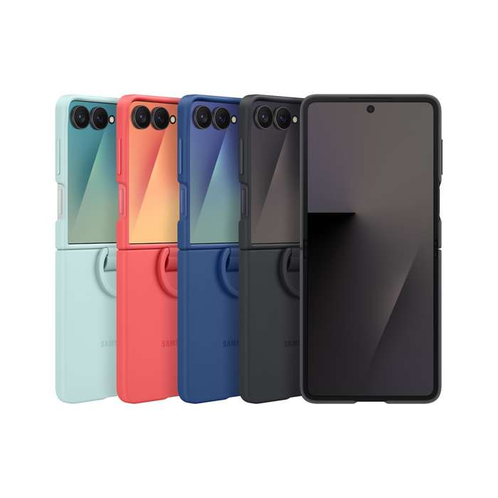 Samsung Galaxy Z Flip7 Silicone Case with Ring - Black