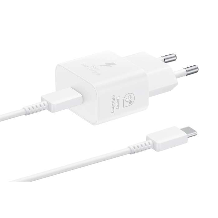Official Samsung 25W GaN Charger with USB C Cable - White