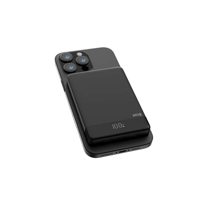 Snug 10000mAh Magnetic Wireless Power Bank - 10W - Black